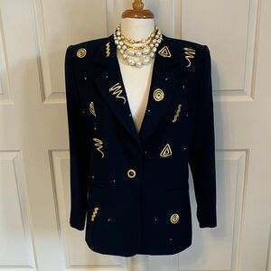 Elegant Navy and Gold Women's Blazer